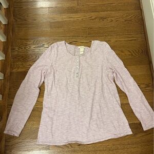 Sundance Pink Striped Long Sleeve Tee